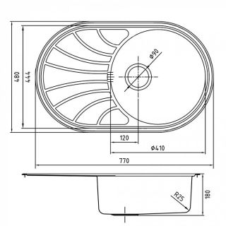 Кухонная мойка IDDIS Suno SUN77SDi77 77см сталь